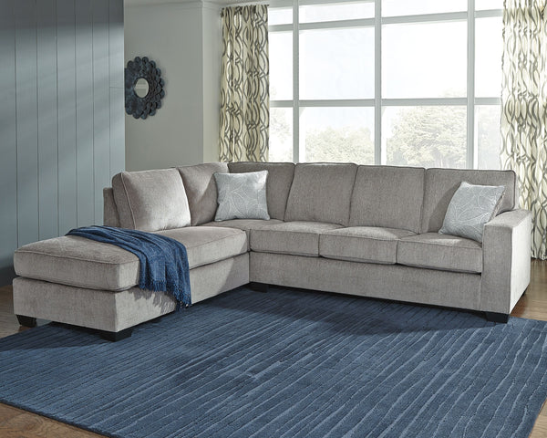 Altari - Left Arm Facing Corner Chaise With Sleeper 2 Pc Sectional - Alloy