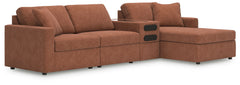 Looking cool and contemporary is great. But when it comes down to it, youâ€™re all about low-maintenance lounging. With the performance fabric on this sectional with chaise, cleaning spills is a breeze. Its customizable modular design caters to your ever-