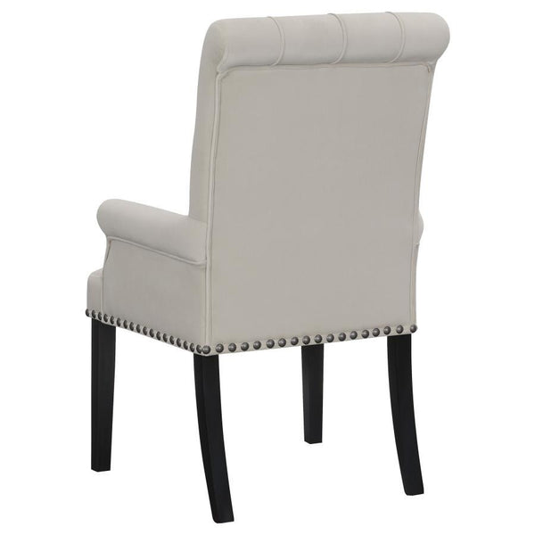 Alana - Velvet Upholstered Dining Arm Chair - Sand