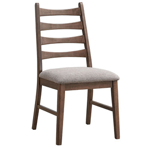 Mayah dining collection with its warm walnut finish, is the epitome of rustic charm and modern simplicity. Perfectly designed for intimate gatherings and family meals, this table exudes a cozy and inviting atmosphere. The sturdy construction and elegant d