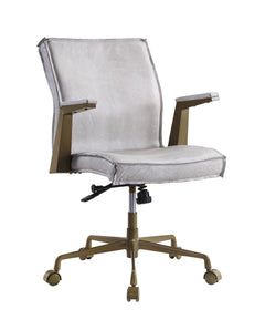 This chair screams CEO, command respect with the Attica executive office chair. The chair is upholstered using high-quality top grain leather. The swivel seat and pneumatic 3-inch lift add practicality to the list. The seat is securely mounted on a metal 