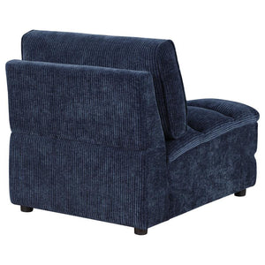 Atlantic - Corduroy Upholstered Armless Chair - Blue