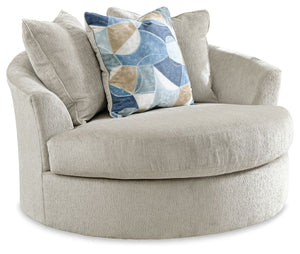 Fresh, on-trend style meets functionality in this oversized swivel accent chair. Reflecting your urban contemporary tastes, it stays versatile as your style changes. And with its soft upholstery and 360-degree swivel, your comfort and convenience are kept