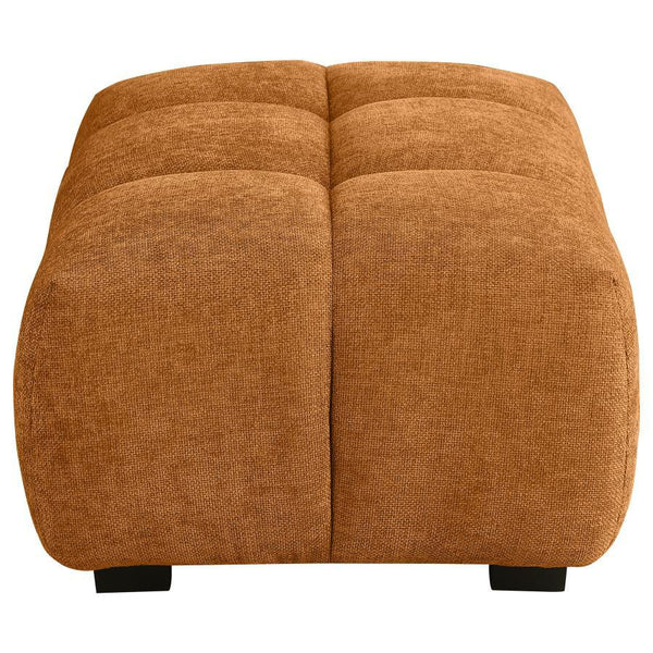 Camacho - Rectangular Upholstered Tufted Ottoman - Orange