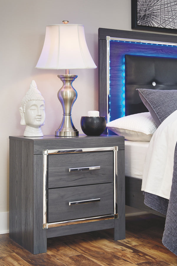  while two smooth-gliding drawers provide convenient bedside storag