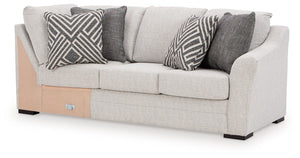 This right-arm facing sofa with corner wedge is made with Next-Gen Nuvellaâ„¢ (solution-dyed polyester) high-performance fabric. Pairs with other items in the series to make a sectional.<br><br><b>Additional Dimensions</b><br><ul><li>Arm height: 27-"</li>