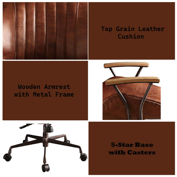 Hamilton - Executive Office Chair - Cocoa Top Grain Leather