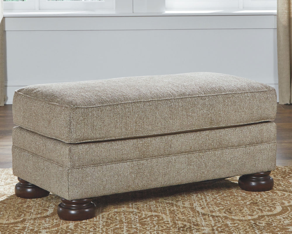For a fresh spot in your space, turn to this designer chair and ottoman. Wind down at the end of a long day when you sink into this canyon of comfort. <h4><b>Kananwood - Oatmeal - Chair and a Half</b></h4> <table width=-"100%-"><colgroup><col style=-"widt