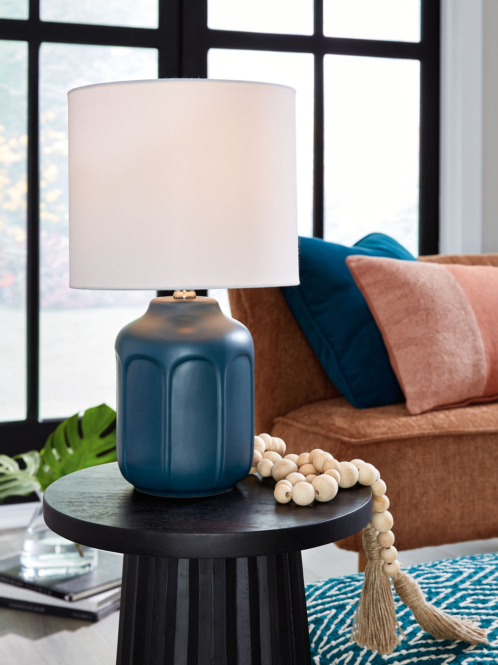 Drumroll, please. What an illuminating take on minimalist-inspired style. This ceramic lamp sports a textural body with a glazed finish, topped by a drum hardback shade that captures the essence of relaxed simplicity.<br><br><b>Additional Dimensions</b><b