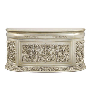  the Sorina bed brings glam and style to any bedroom in your home. Crafted exquisitely with a tall regal headboard that is accented with button tufts along the center of the headboard. The footboard features the same majestic scrollw
