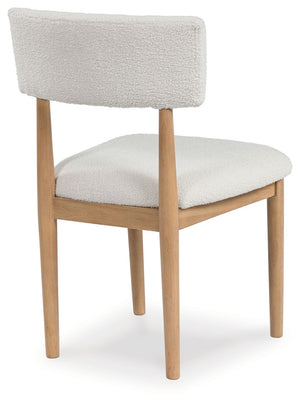 Sawdyn - White / Light Brown - 5 Pc. - Round Dining Room Table
