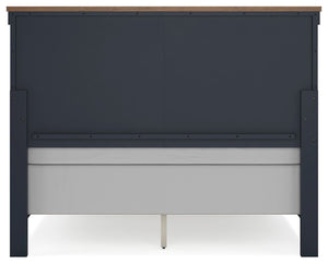 Landocken - Brown / Blue - Queen Panel Bed