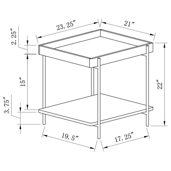 Fallon - Square Engineered Wood End Table - Light Brown