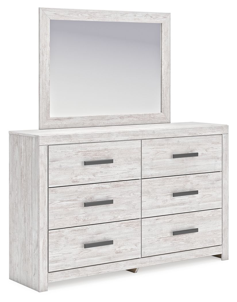 Charmingly designed, this dresser with mirror embraces the aesthetics of countryside living and repurposes them for modern settings. Its whitewash paint, replicating the wear and tear of time, appeals to your love of vintage character. A fresh take on fun