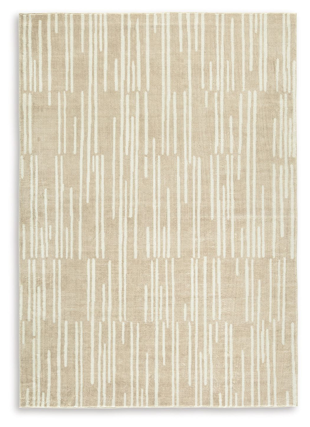 Dress up any floor with the natural hue and abstract look of this rug. It welcomes visitors with warmth and comfort underfoot. The neutral palette brings a marvelously modern vibe to your decor. This area rug is machine washable for fuss-free cleaning, ma