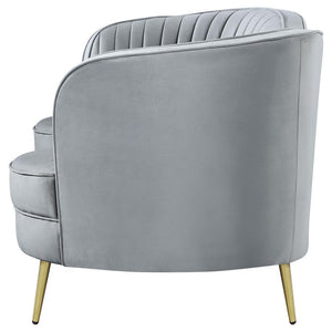 Sophia - Upholstered Channel Tufted Loveseat - Gray