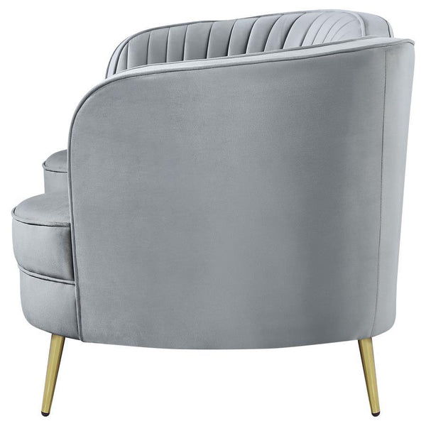 Sophia - Upholstered Channel Tufted Loveseat - Gray