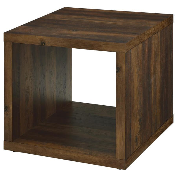 Frisco - Square Engineered Wood Side End Table - Dark Pine