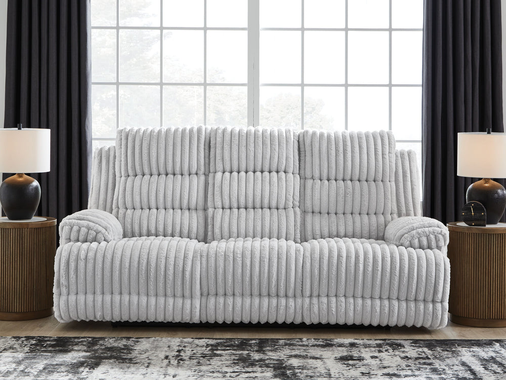 We donâ€™t know about you, but one look at this power reclining sofa makes us want to settle in and never leave. Thereâ€™s so much to loveâ€”we-'ll start with its cozy corduroy and stylish contemporary design. Did we mention the generous seat and tall bac