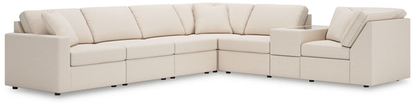 Looking cool and contemporary is great. But when it comes down to it, youâ€™re all about low-maintenance lounging. With the performance fabric on this sectional with console, cleaning spills is a breeze. Its customizable modular design caters to your ever