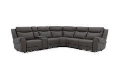 Momentum - 6 Piece Modular Power Reclining Sectional With Power Adjustable Headrests - Dark Granite