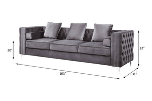 Bovasis - Sofa - Gray Velvet