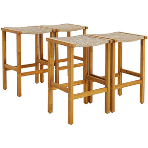Mainly made of selected acacia wood for long-time use <br>Premium PE rattan for more elegance and durability <br>Ergonomic curved seat provides more coziness <br>Comfortable footrests are perfect to relax your feet <br>Rustic appearance fits different pat