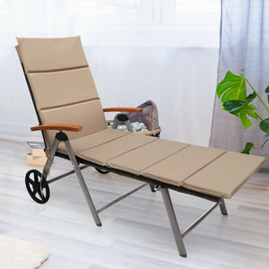 Sturdy aluminum construction holds up to 385 lbs<br>Ergonomic backrest with armrest fits your body curve to a better enjoyment<br>Soft non-woven cushion  provides a more comfortable relax<br>Environmentally friendly PE rattan  breathable and waterproof  s