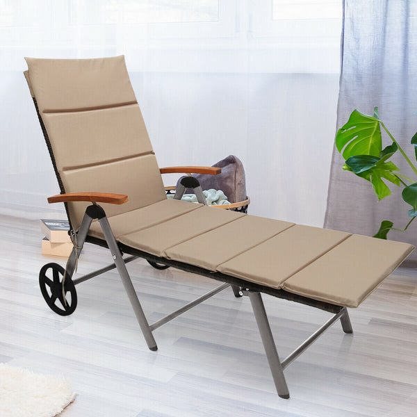 Sturdy aluminum construction holds up to 385 lbs<br>Ergonomic backrest with armrest fits your body curve to a better enjoyment<br>Soft non-woven cushion  provides a more comfortable relax<br>Environmentally friendly PE rattan  breathable and waterproof  s