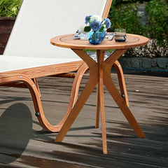 Crafted with solid wood  the frame of table is sturdy and can be used for long time. And the legs of the table are designed like X-shape which also adds stability of the table. Â  With varnish on the surface  the side table is waterproof and scratch-resis
