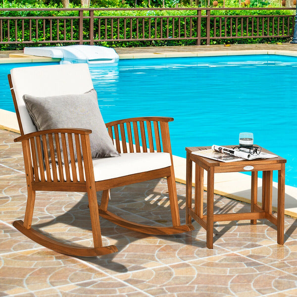 The frame of set is made of solid wood and it will serve you for long time. And the reclining backrest is of the most suitable angle  which ensures the most comfortable sitting and at the same time prevents rollover. Â  Thick cushion with high elasticity 