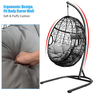 Rugged frame ensure the stability<br>Combined with non-slip pads for increased stability<br>Comfortable pillow and cushion are included for enhanced comfort<br>Safety hook and hanging chain provide better balance<br>Widely used indoor or outdoor<br>Relax 