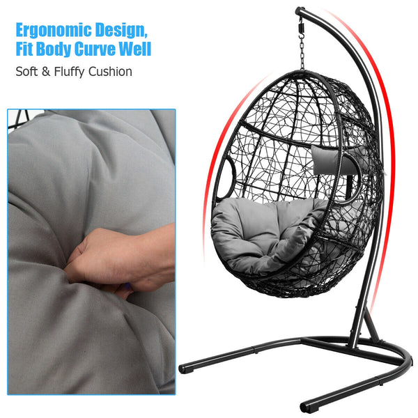 Rugged frame ensure the stability<br>Combined with non-slip pads for increased stability<br>Comfortable pillow and cushion are included for enhanced comfort<br>Safety hook and hanging chain provide better balance<br>Widely used indoor or outdoor<br>Relax 