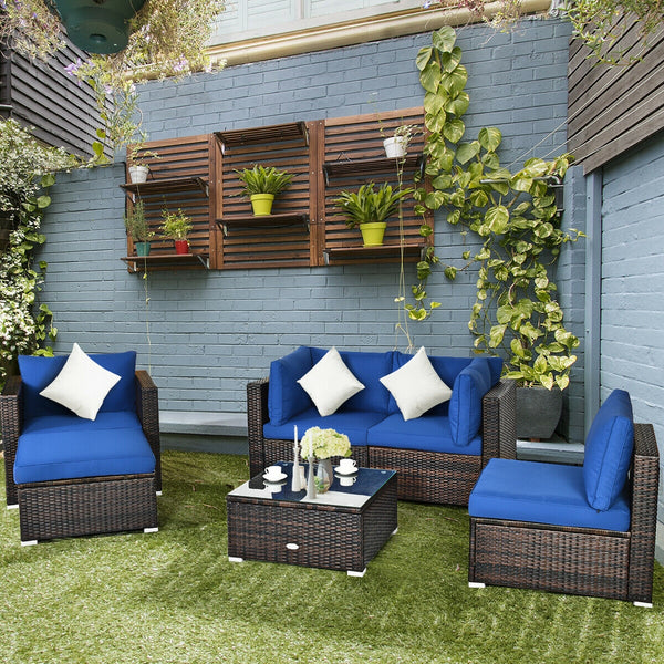 Durable rattan and sturdy steel materials are used to ensure a long lifespan <br>Thick and soft cushions for comfortable (pillows not included) <br>Removable and washable cushion cover with zipper <br>Free and flexible combination to meet your different n