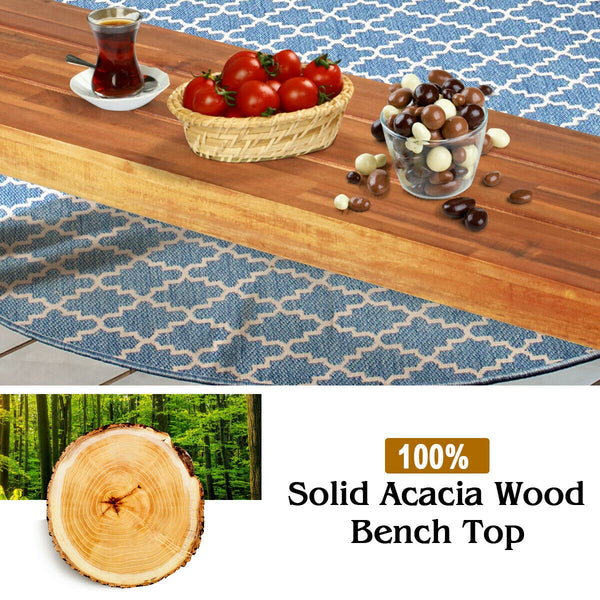 Â Solid acacia wood for durability and long service life<br>Â Solid and thick steel legs provide stability and avoid shaking<br>Â Stable base with adjustable foot pads ensures security and high load-bearing of 700 lbs<br>Â Well match with table and other 