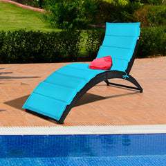Durable PE rattan and stable steel frame for a long time using <br>Spacious and thick cushion for a comfortable seating experience <br>The cushion is fastened tightly on the lounge chair with rope <br>Ergonomic curve is better for relaxing your body <br>Q