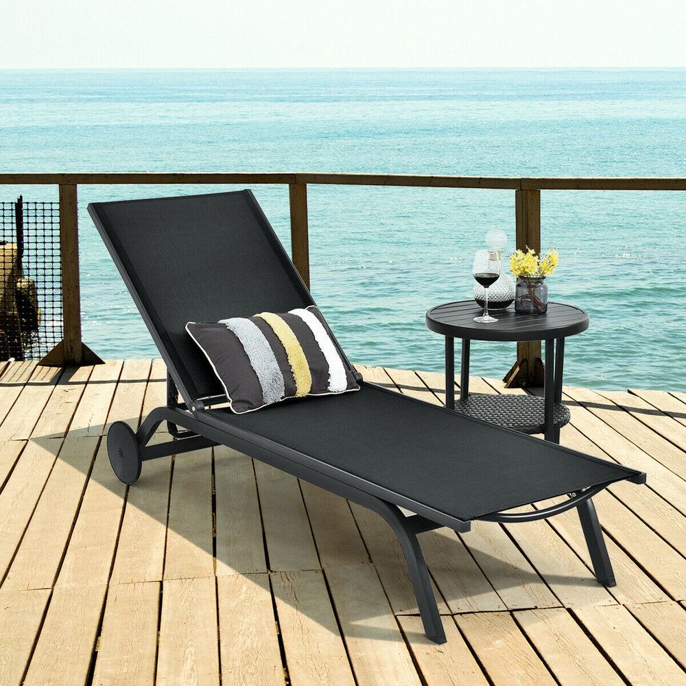 Are you looking for a chaise lounge to take a nap on the balcony  backyard or garden? Come and check out this adjustable lounge chair! Â  The adjustable backrest of chaise lounge with six positions will satisfy your different needs of reading  lying and s