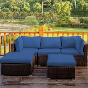 Sturdy steel structure provides strong stability and large bearing capacity<br>Durable and weather-resistant PE rattan provides a long service life<br>Lofty sponge padded seat and back cushions for more comfort and relaxation<br>Removable cushion cover wi