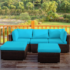 Sturdy steel structure provides strong stability and large bearing capacity<br>Durable and weather-resistant PE rattan provides a long service life<br>Lofty sponge padded seat and back cushions for more comfort and relaxation<br>Removable cushion cover wi