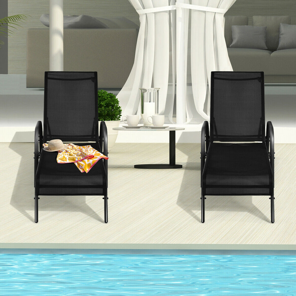 Don't leave the lounge chairs outside in raining days for prolonging its' using life <br>Made of Sun-proof and breathable fabric for long-lasting use <br>Powder coated steel frame provides sturdy support <br>Thick legs and anti-slip pads provide extra sta