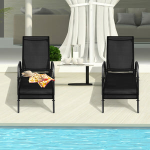 Don't leave the lounge chairs outside in raining days for prolonging its' using life <br>Made of Sun-proof and breathable fabric for long-lasting use <br>Powder coated steel frame provides sturdy support <br>Thick legs and anti-slip pads provide extra sta