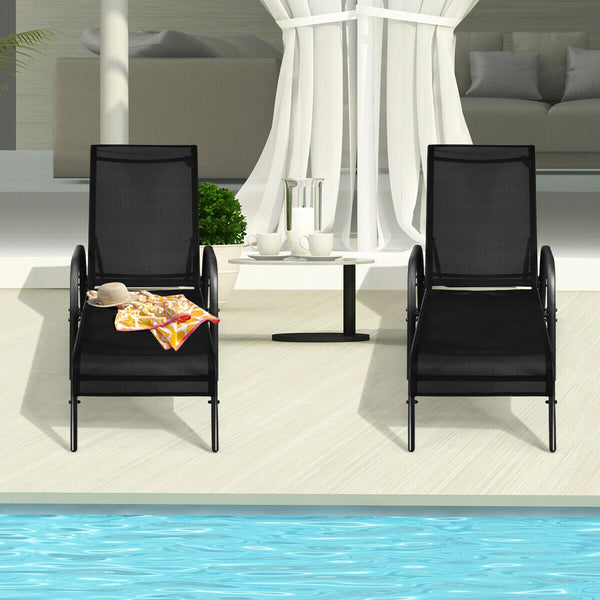 Don't leave the lounge chairs outside in raining days for prolonging its' using life <br>Made of Sun-proof and breathable fabric for long-lasting use <br>Powder coated steel frame provides sturdy support <br>Thick legs and anti-slip pads provide extra sta