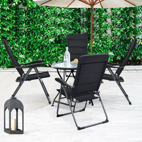 Made of steel frame and oxford fabric  this foldable sling chair can hold up to 300 lbs. Â  And the sponge design enhances its comfort for cozy sitting experience. Different from the traditional chairs  the backrest of this foldable chair can be adjusted 