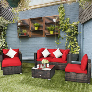 Durable rattan and sturdy steel materials are used to ensure a long lifespan <br>Thick and soft cushions for comfortable (pillows not included) <br>Removable and washable cushion cover with zipper <br>Free and flexible combination to meet your different n