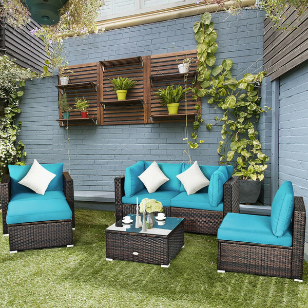 Durable rattan and sturdy steel materials are used to ensure a long lifespan <br>Thick and soft cushions for comfortable (pillows not included) <br>Removable and washable cushion cover with zipper <br>Free and flexible combination to meet your different n