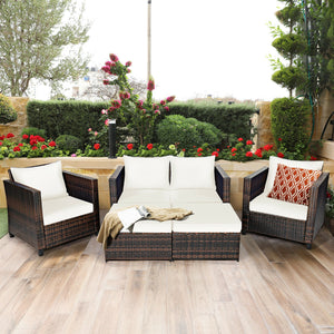 Durable and weather-resistant material can be used for a long time<br>Sturdy frame ensures strong stability and large bearing capacity<br>Removable cushion cover with zipper makes it convenient to clean<br>Soft sponge cushions and pillows provide more com