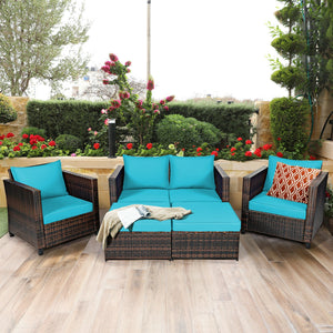 Durable and weather-resistant material can be used for a long time<br>Sturdy frame ensures strong stability and large bearing capacity<br>Removable cushion cover with zipper makes it convenient to clean<br>Soft sponge cushions and pillows provide more com