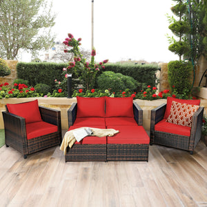 Durable and weather-resistant material can be used for a long time<br>Sturdy frame ensures strong stability and large bearing capacity<br>Removable cushion cover with zipper makes it convenient to clean<br>Soft sponge cushions and pillows provide more com