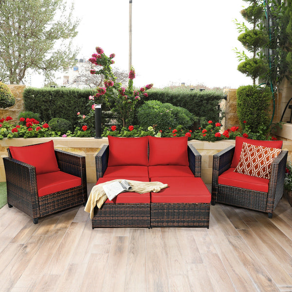Durable and weather-resistant material can be used for a long time<br>Sturdy frame ensures strong stability and large bearing capacity<br>Removable cushion cover with zipper makes it convenient to clean<br>Soft sponge cushions and pillows provide more com