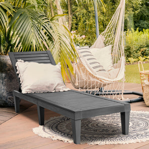 Sturdy construction and 6 reinforced legs offer strong support<br>Adjustable backrest with 5 positions can meet your different needs<br>Simple and stylish style can well match with other outdoor furniture<br>The hollowed-out design helps to ventilate and 